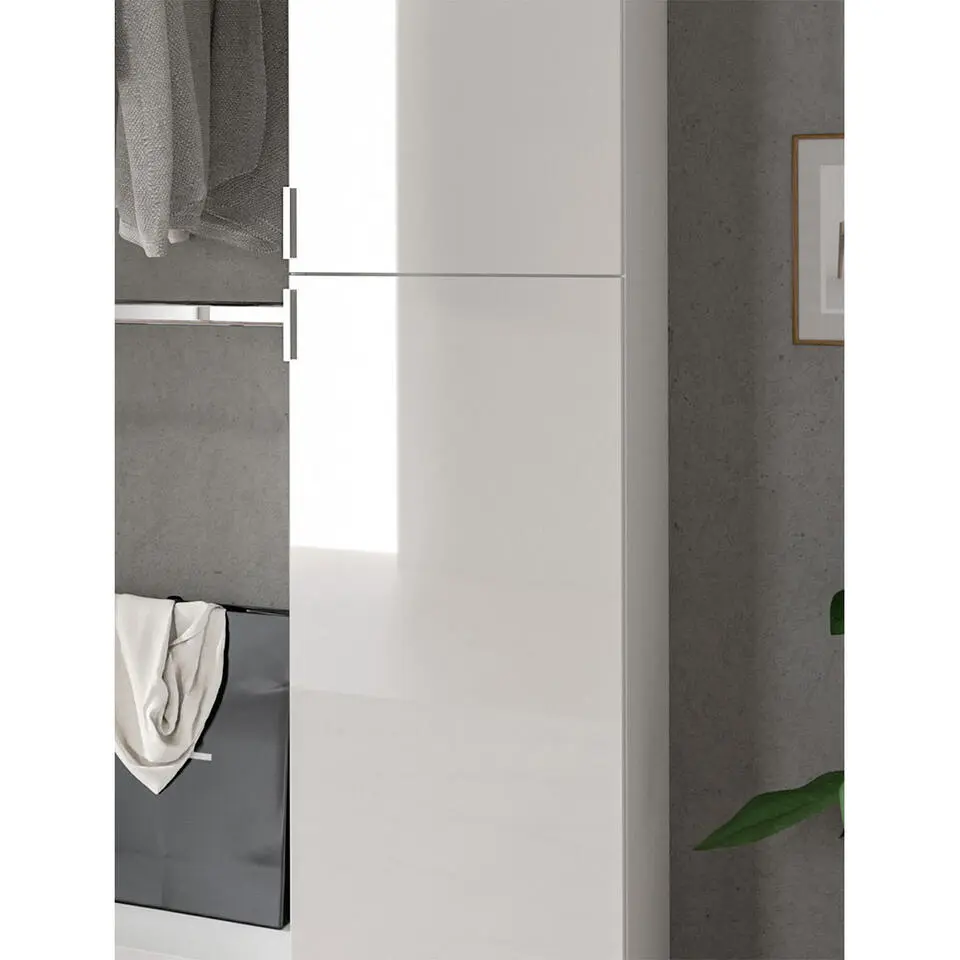 Hioshop ProjektX schoenenkast 2 deuren 1 vak wit hoogglans