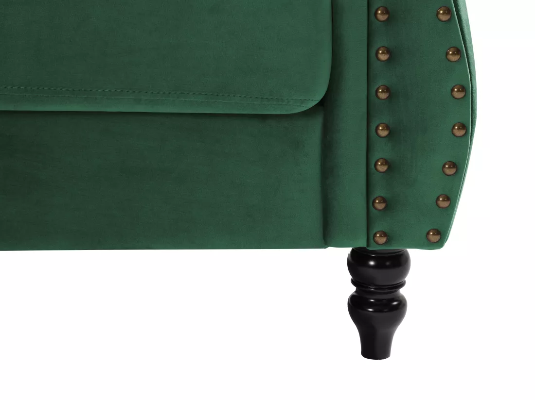 Canapé d'angle réversible en velours vert sapin TRUMBO