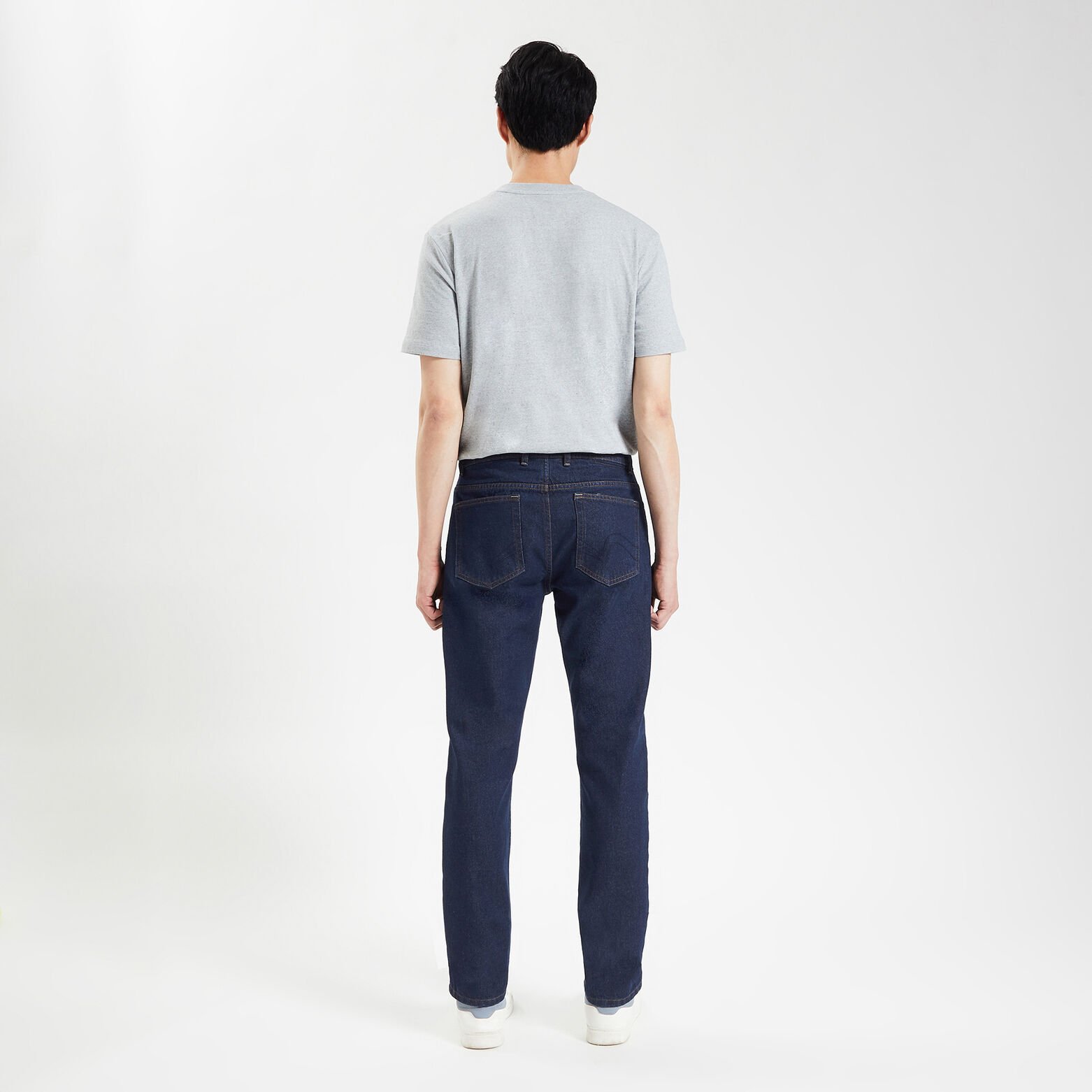 Jean straight authentique brut Bleu moyen