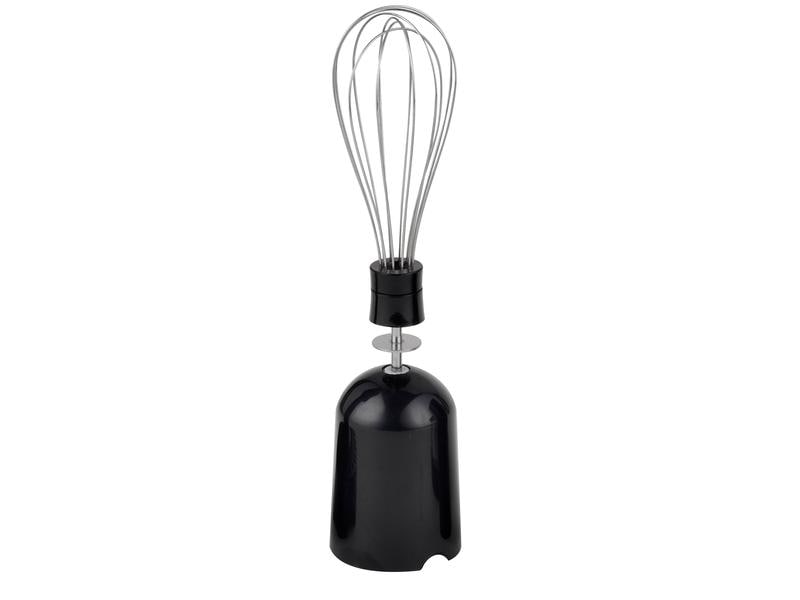FURBER Stabmixer Pro Trio Edelstahl/Schwarz Stabmixer-Set mit Mixbecher, Häcksler und Schwingbesen