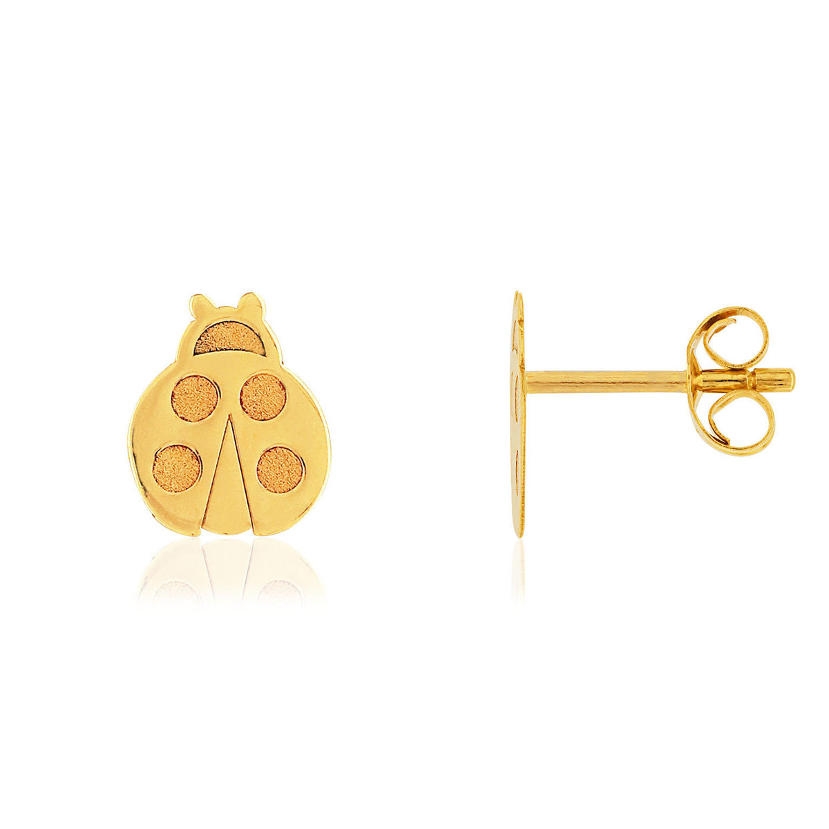 Boucles d'oreilles MATY Or 375 jaune coccinelles