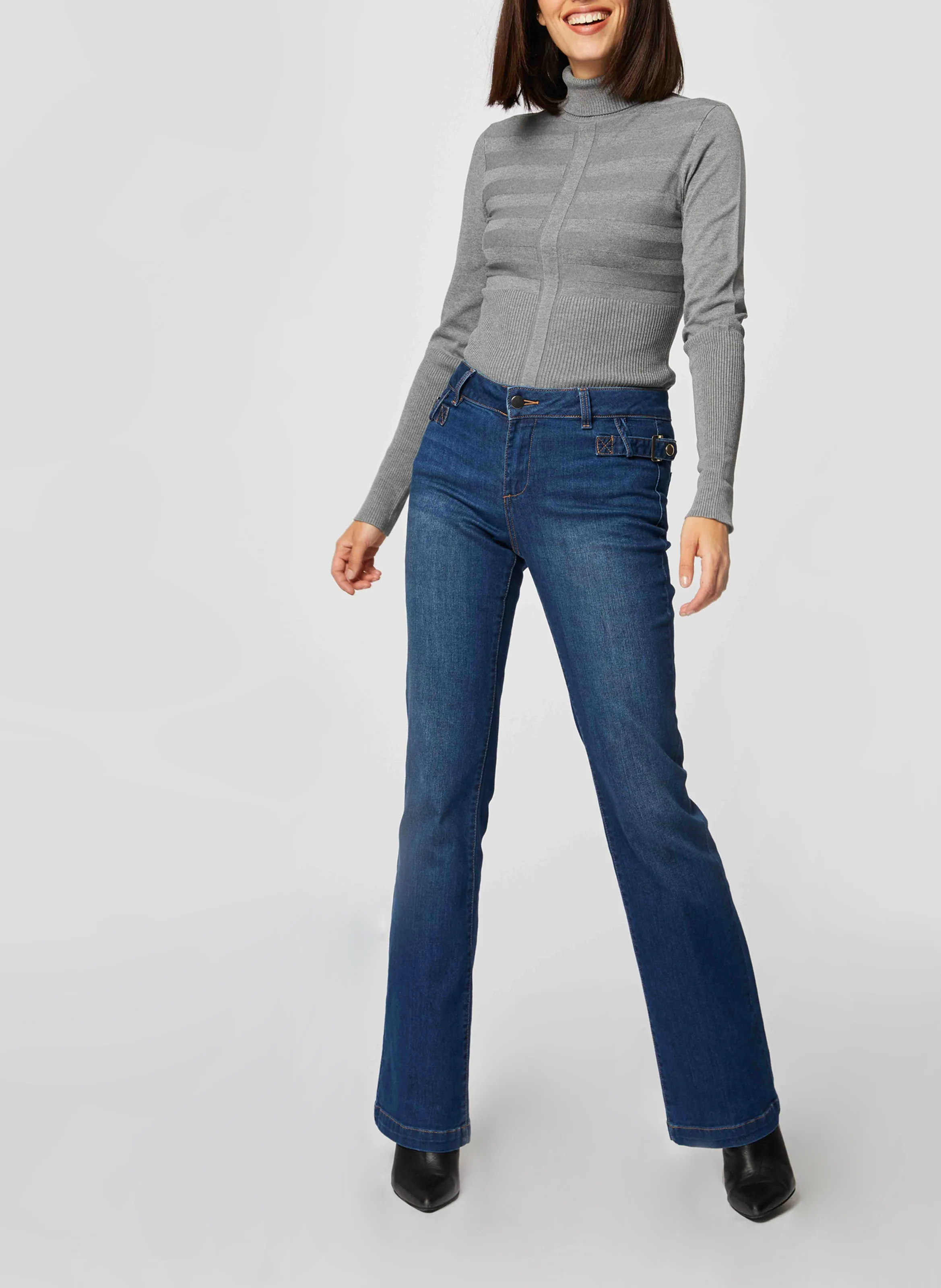 Pull col roulé | Gris