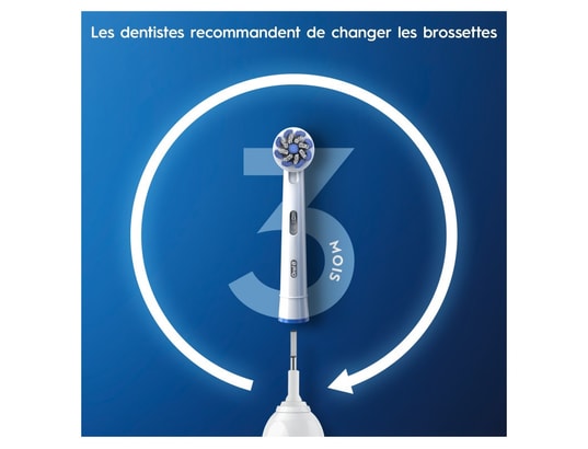 ORAL B - Oral-b - pro 3 avec etui de voyage - noires - 2 brosses à de...