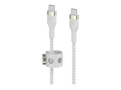 Belkin BoostCharge - USB-kabel - 24 pin USB-C (han) til 24 pin USB-C (han) - 3 m - hvid