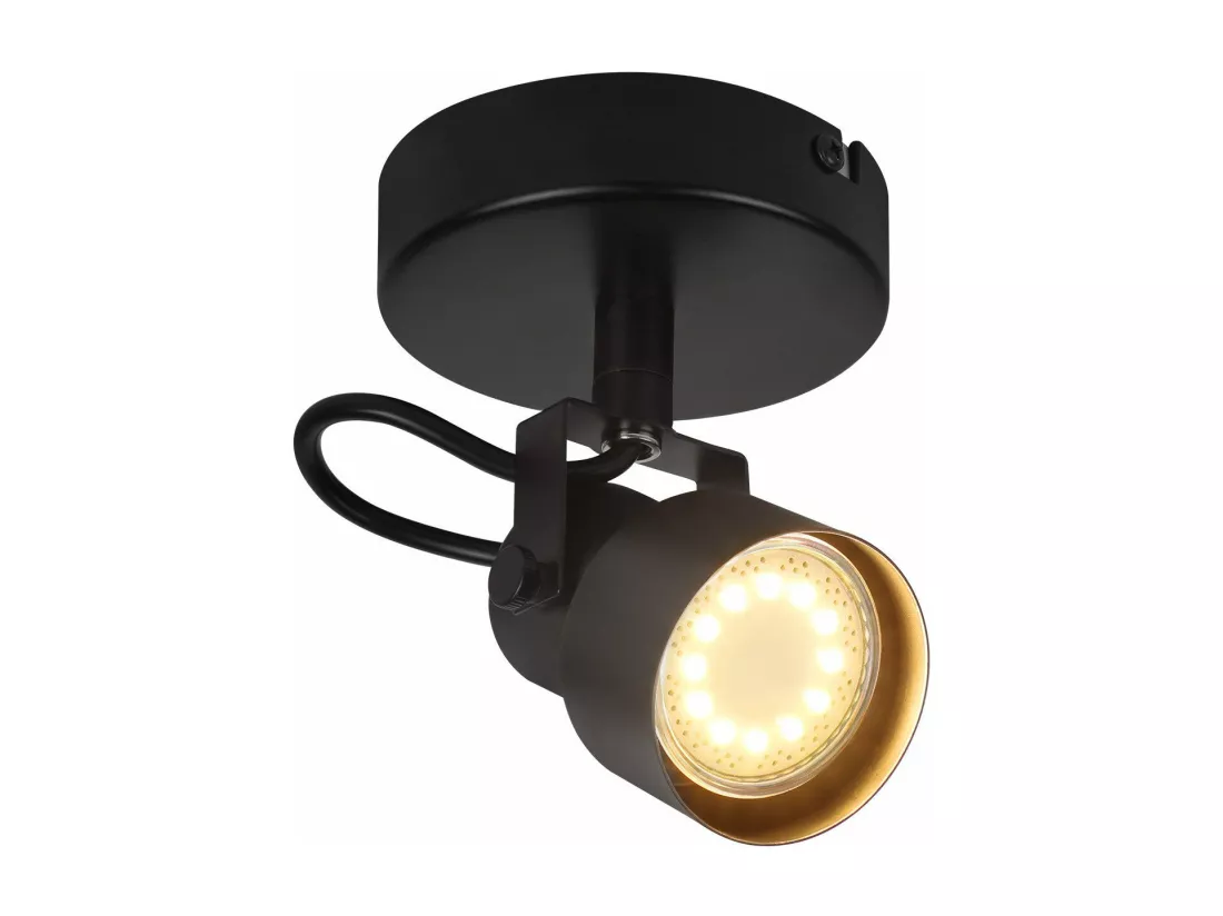 NETTLIFE Spot de plafond noir - Plafonnier vintage GU10 Lampe de cuisine pour salon couloir