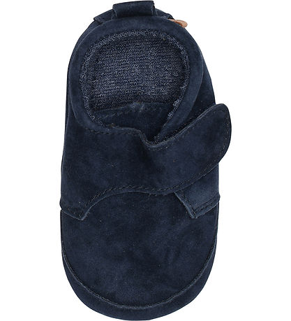 Melton Leder-Krabbelschuhe - Marine
