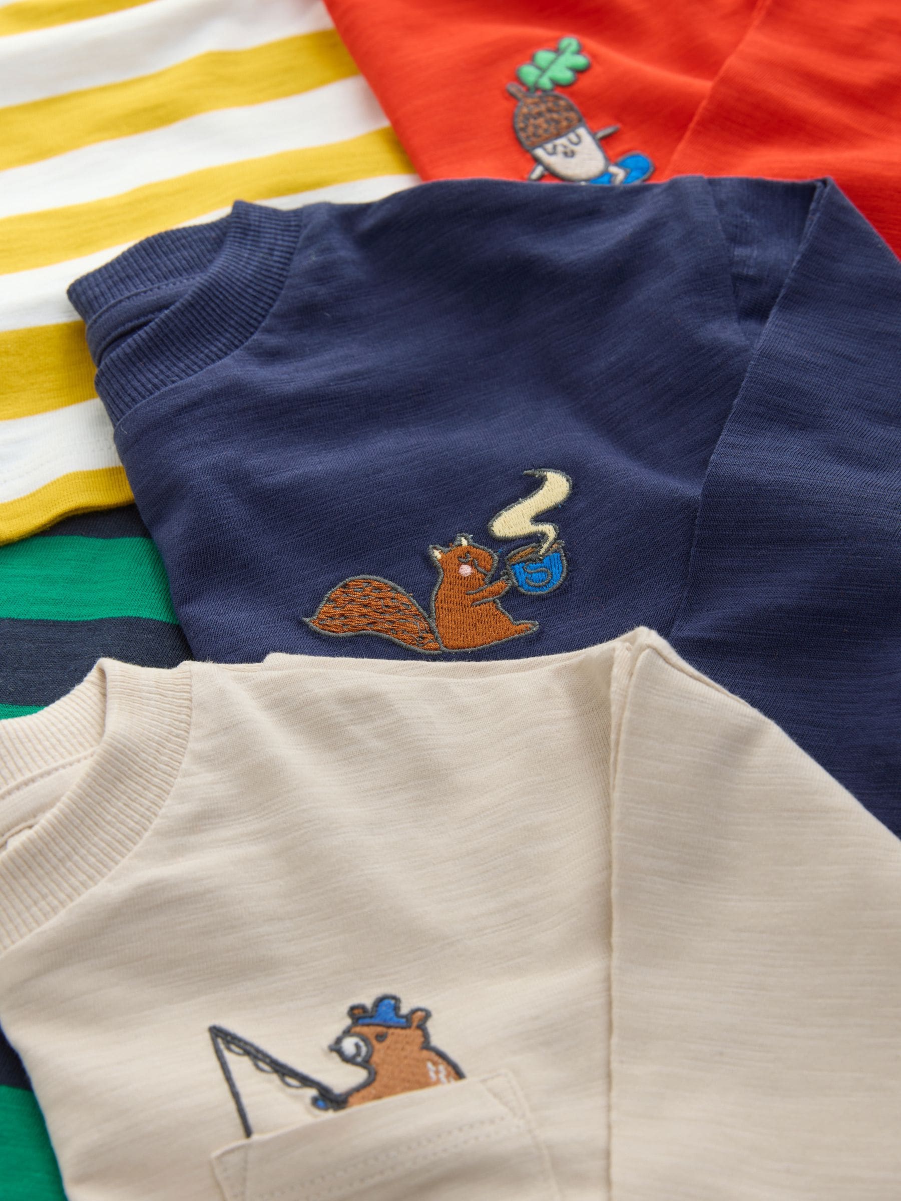 Fleurig met dierenprint - Set van 5 T-shirts met lange mouwen (3 mnd-7 jr)