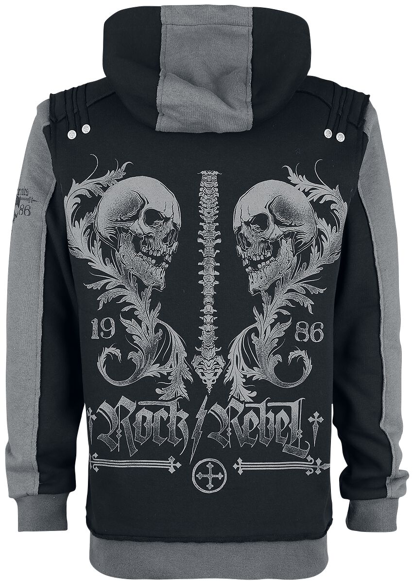 Veste À Capuche Noire Imprimé Rock Rebel & Crânes | Rock Rebel by EMP Sweat-shirt zippé à capuche