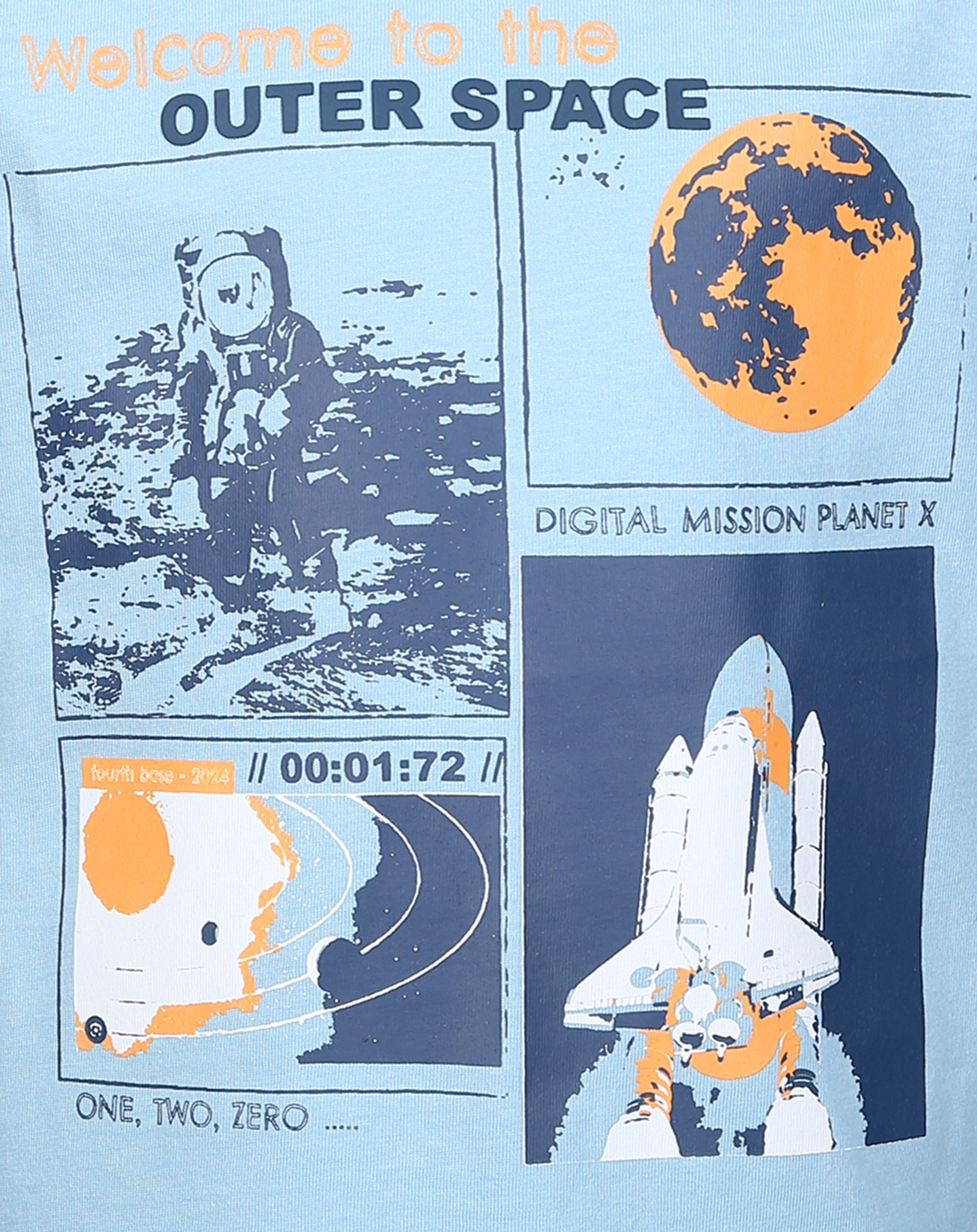 T-Shirt WELTRAUMEXPEDITION in hellblau