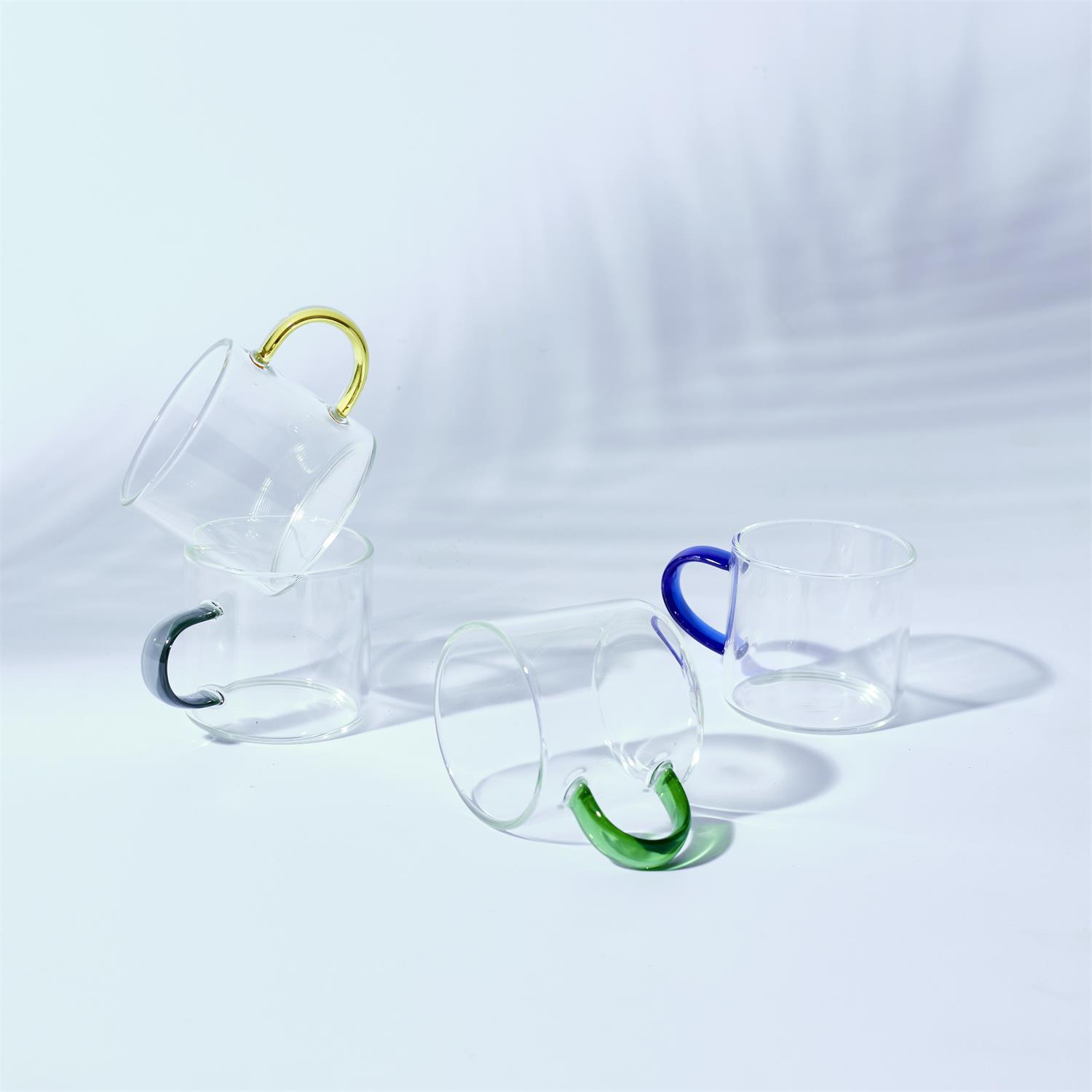 TASSE EXPRESSO VERRE ANSE COLOREE 10CL