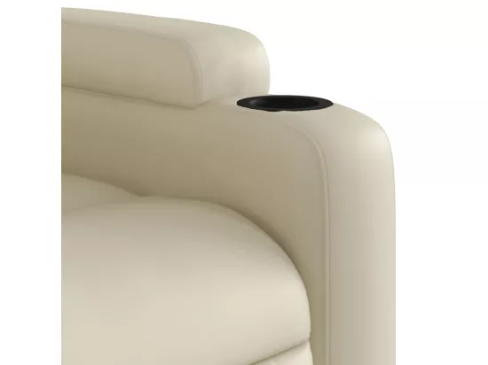 Fauteuil inclinable massant Crème Similicuir