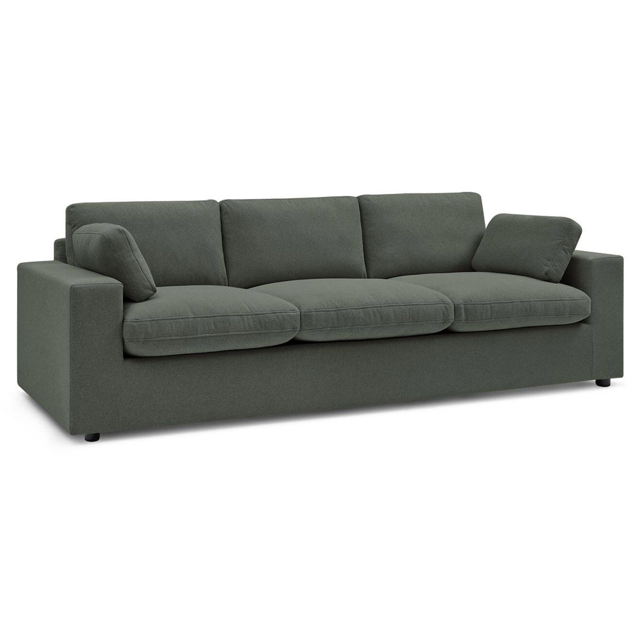 Bobochic Canapé droit fixe 3 places belair vert - 250x93x80 cm