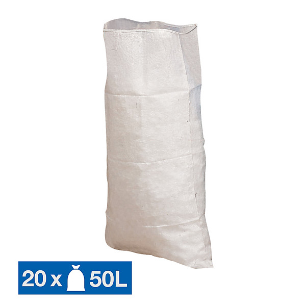 Sacs à gravats blancs 50 L, lot de 20