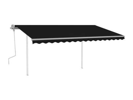 Auvent manuel rétractable avec LED 4,5x3 m Anthracite