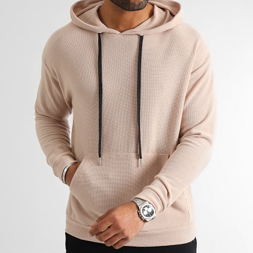 Sweat Capuche Texturé 0603 Beige