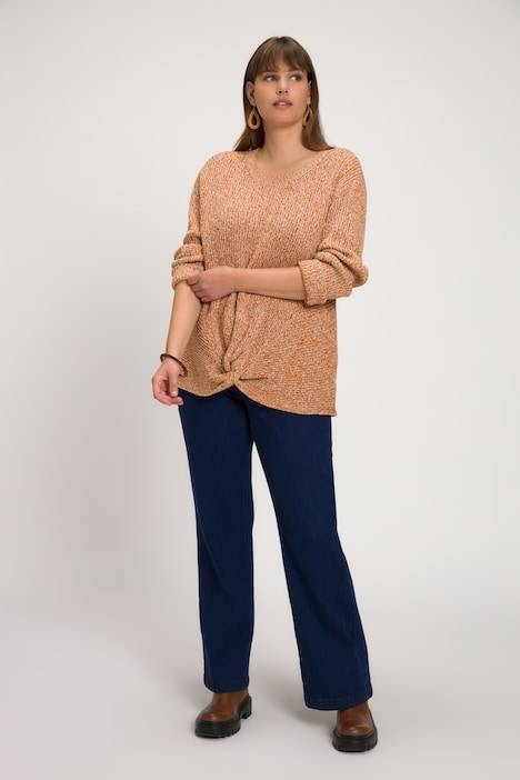 Pullover, Patentstrick, Stehkragen, Langarm, Biobaumwolle