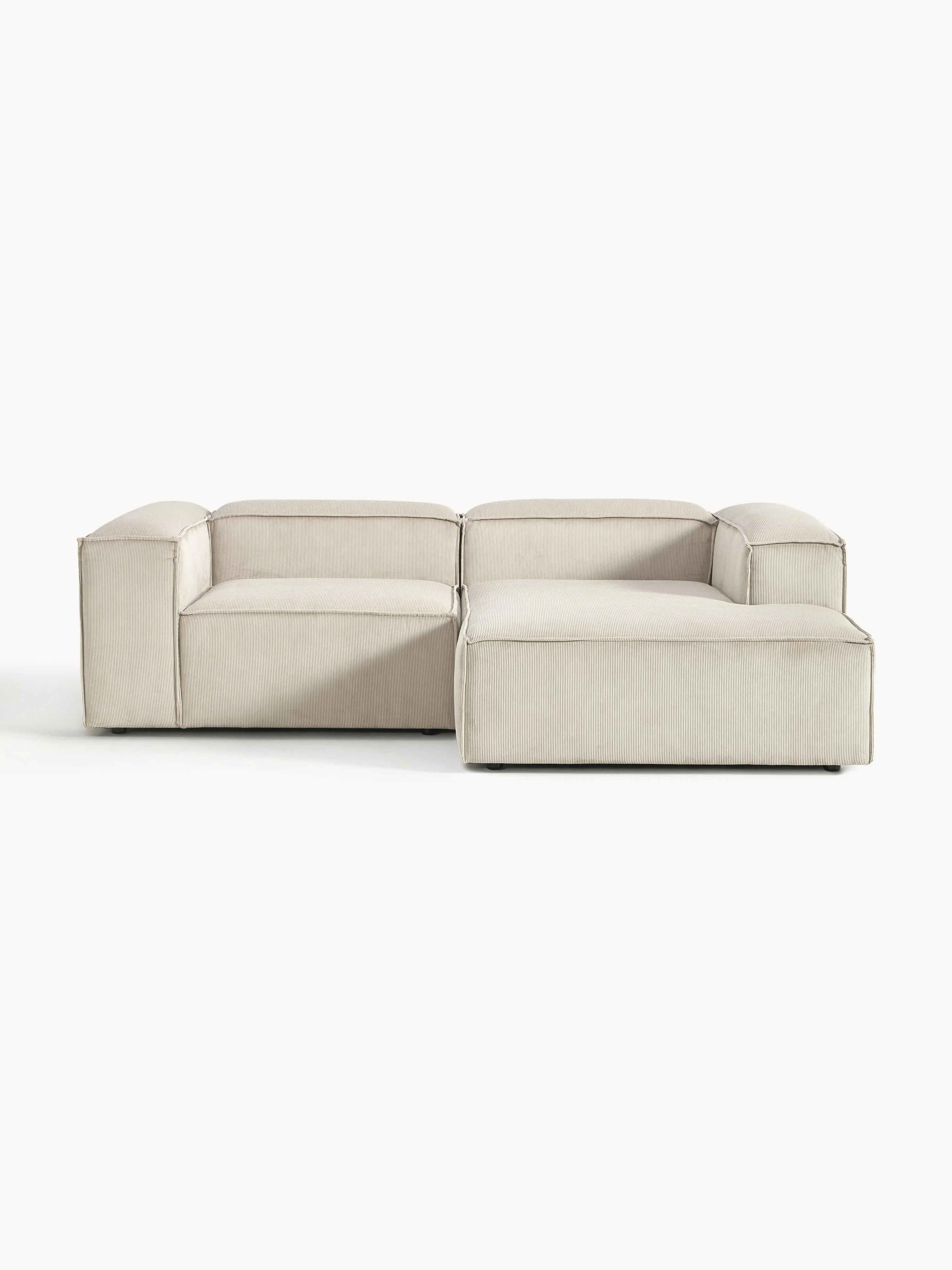 Ribfluwelen modulaire hoekbank Lennon (2-zits)