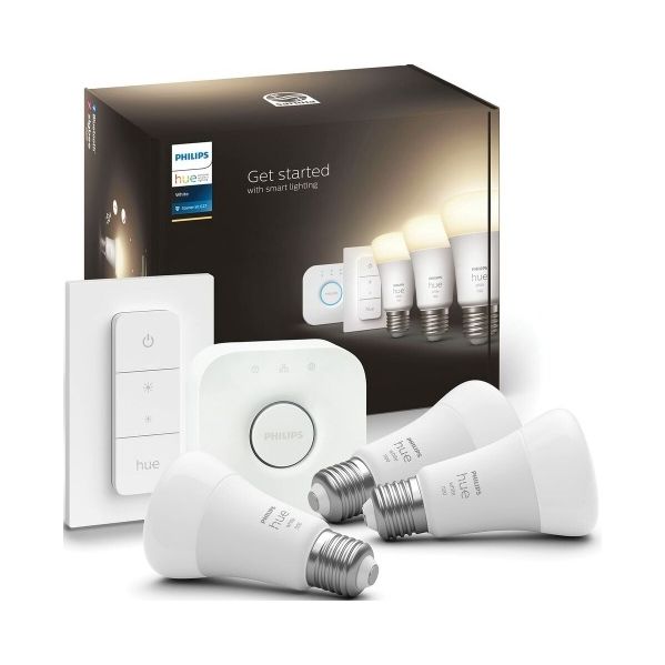 Philips Pack 3 Lâmpadas led Inteligente E27 9,5W 2700K 1100Lm   Interruptor Hue - S7808922