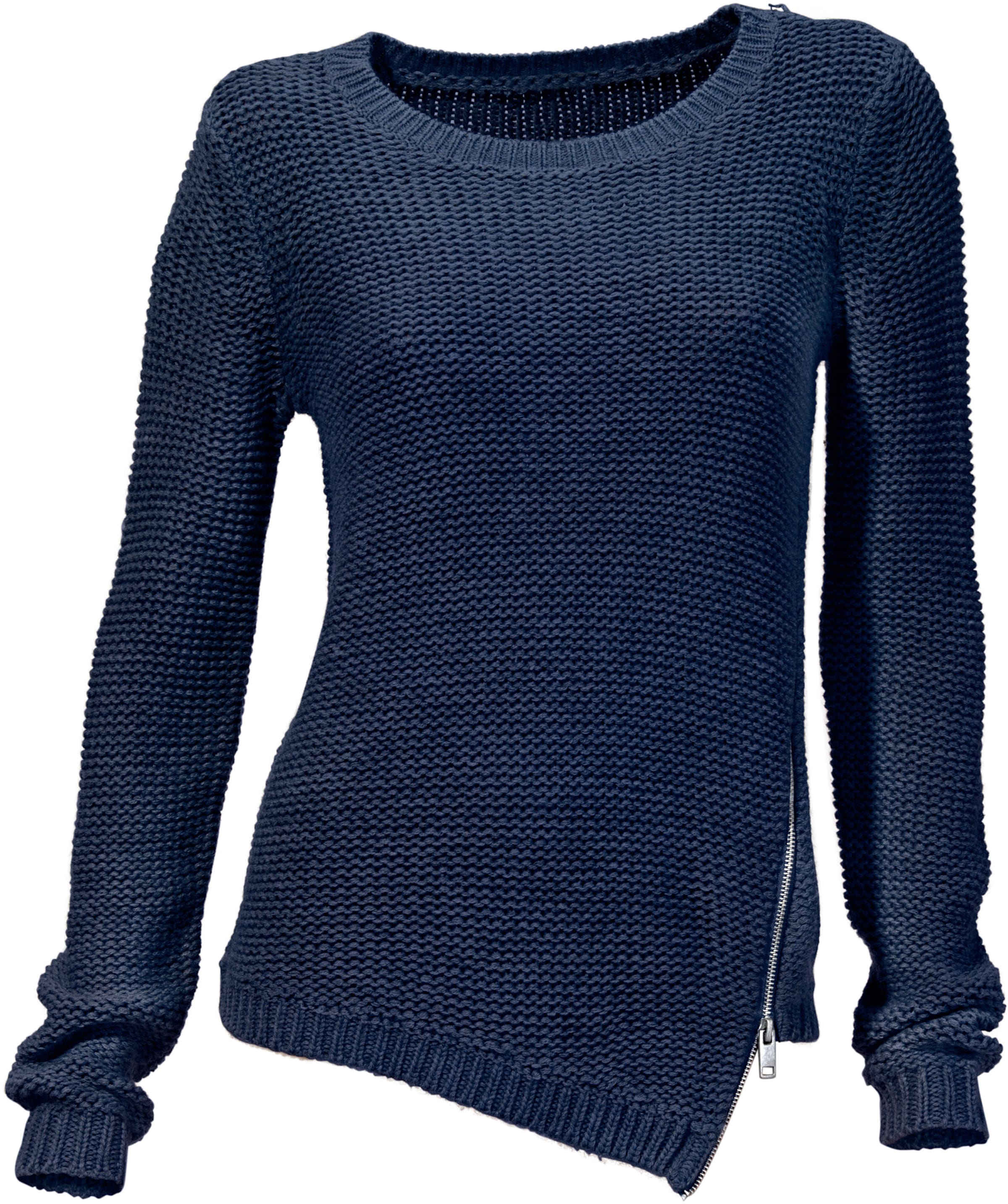 heine Rundhals-Pullover in blau
