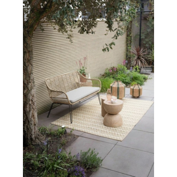 Tuinbank Mason natural hout wicker 140,5 cm