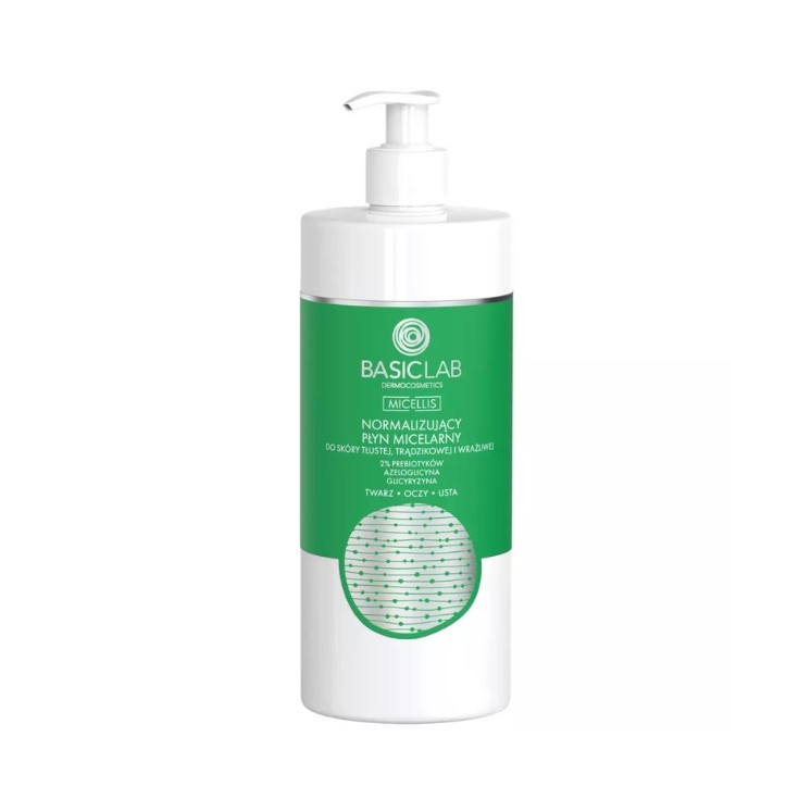 BasicLab Micellis normaliserende micellaire vloeistof voor de vette en gevoelige huid 500 ml