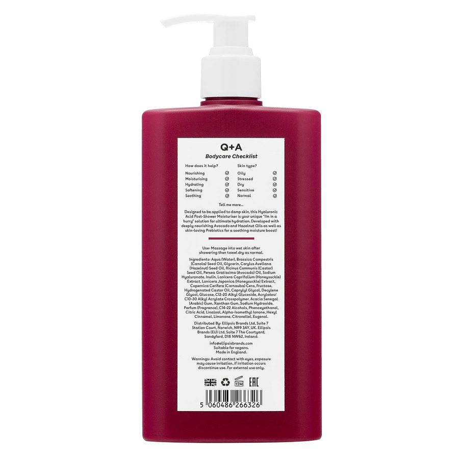 Q+A Hyaluronic Acid Post-Shower Moisturiser 250ml