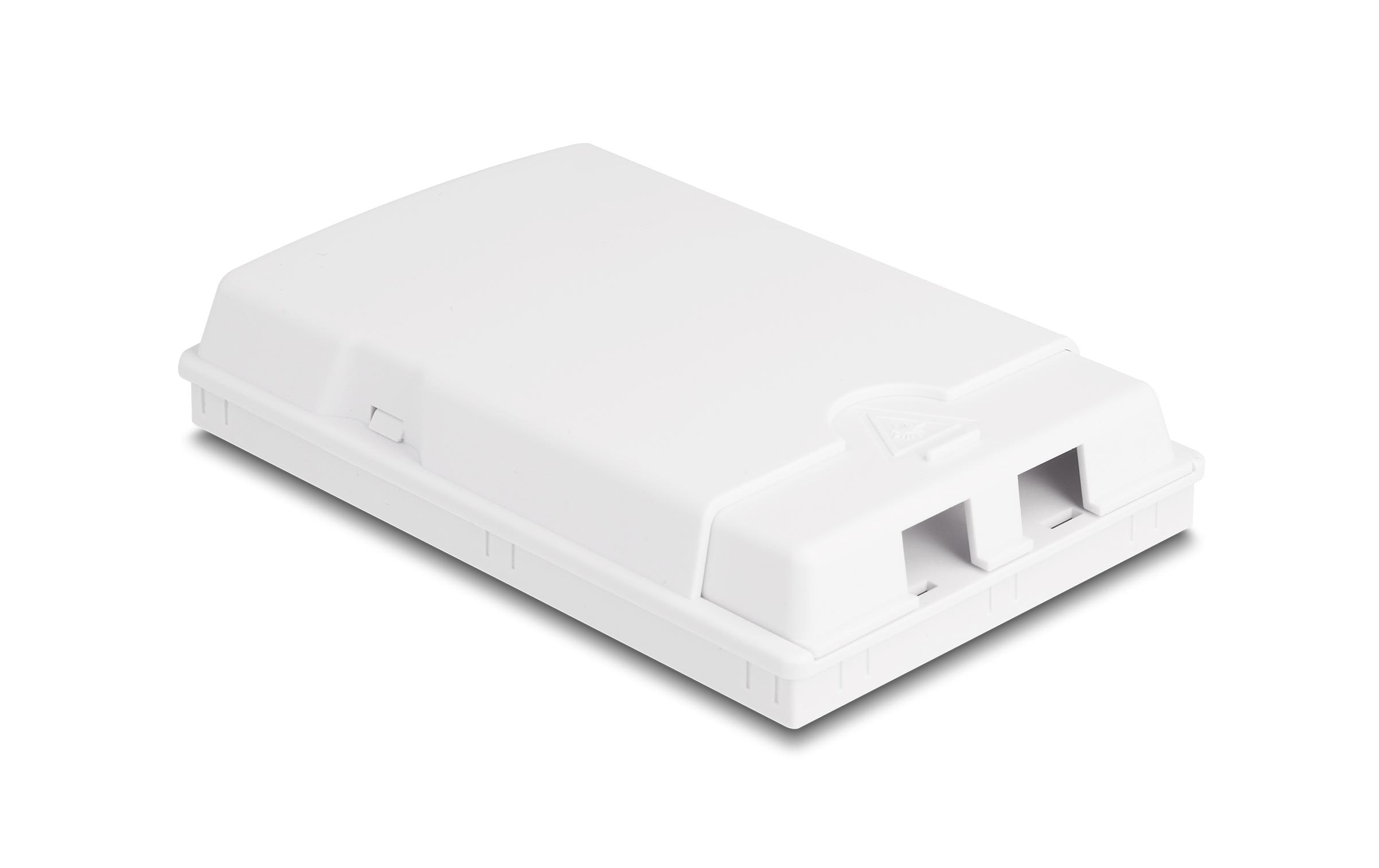 LWL Anschlussdose zur Wandmontage für 2x SC/LCDelock LWL Anschlussdose zur Wandmontage für 2 x SC Simplex oder LC Duplex weiss