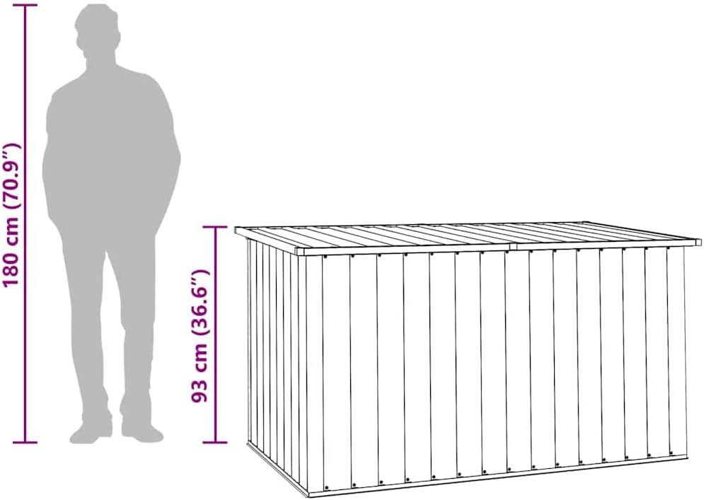 vidaXL Gartenbox Auflagenbox Kissenbox Aufbewahrungsbox Truhe Box Gartenmöbel Gartenkasten Gartentruhe Werkzeugkasten Anthrazit 171x99x93cm