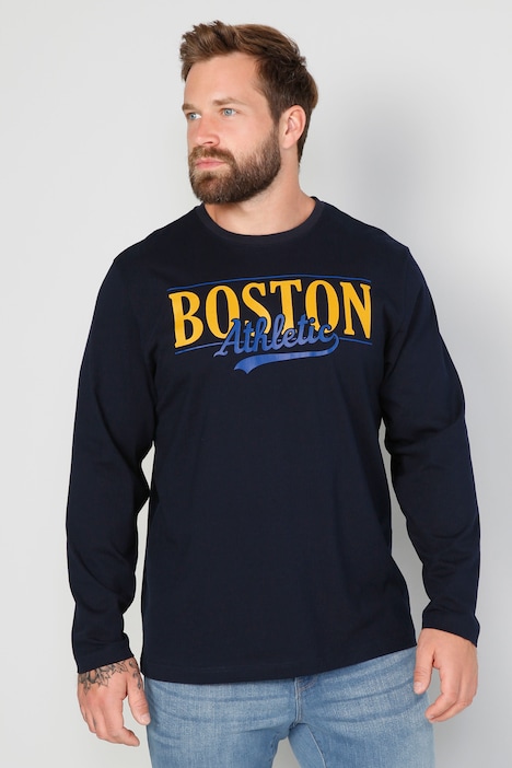 Boston Park Langarmshirt, großer Print, Rundhals