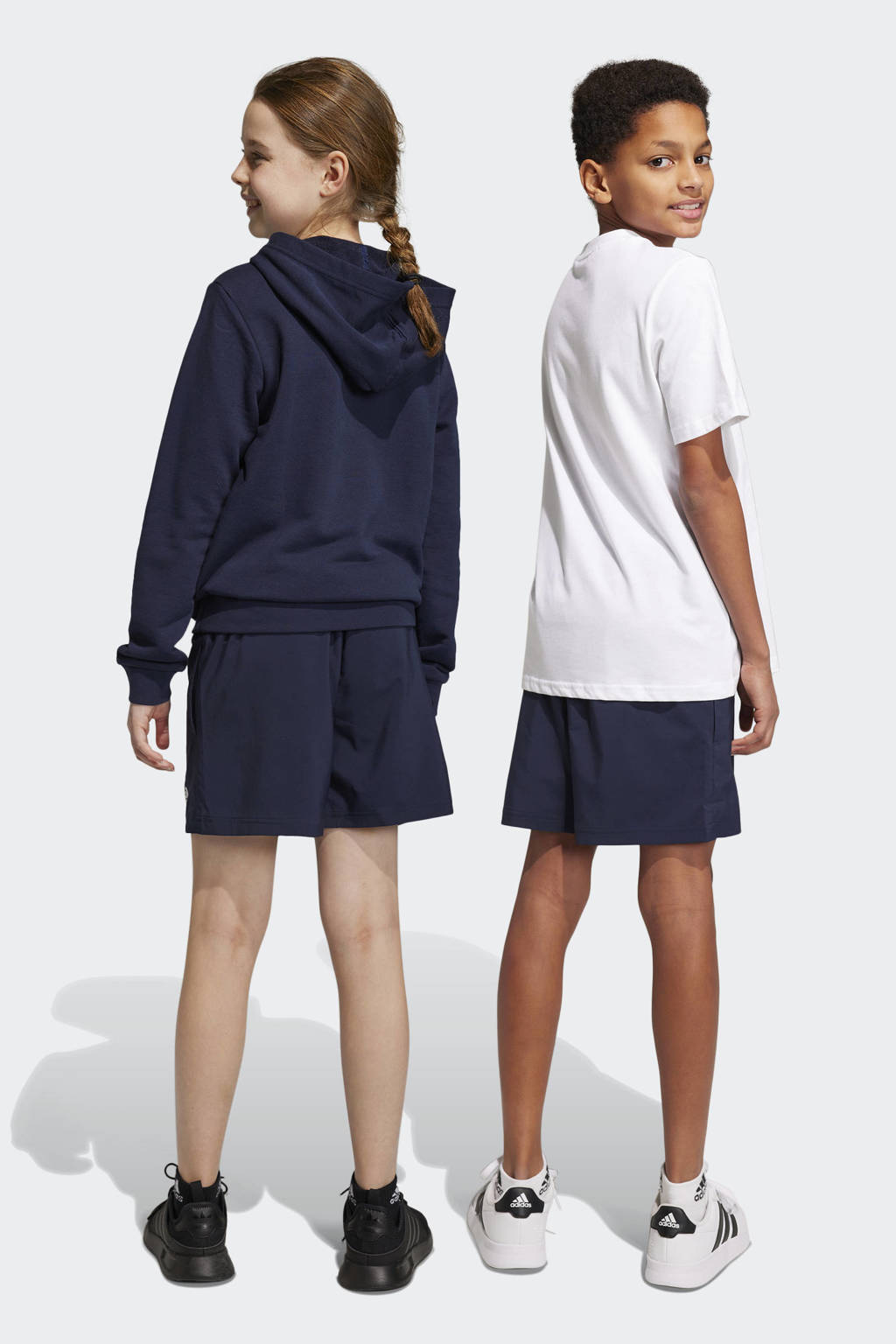 adidas regular fit short met logo donkerblauw