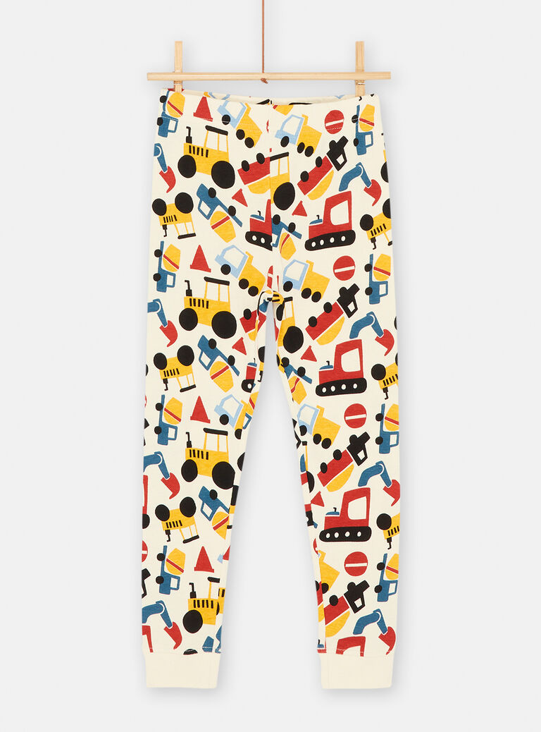 Pyjama beige imprimé tracteur pour garçon