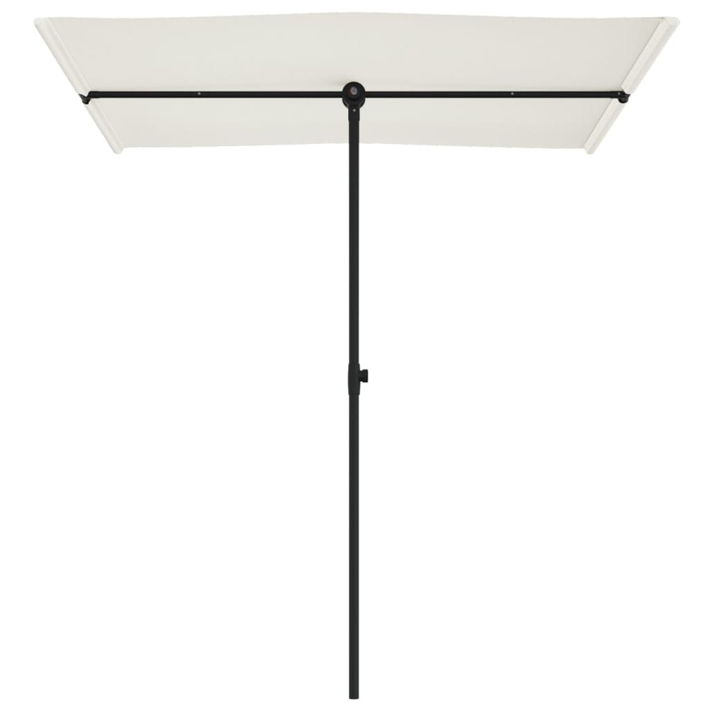 Parasol d'extérieur avec mât en aluminium 180 x 130cm blanc sable