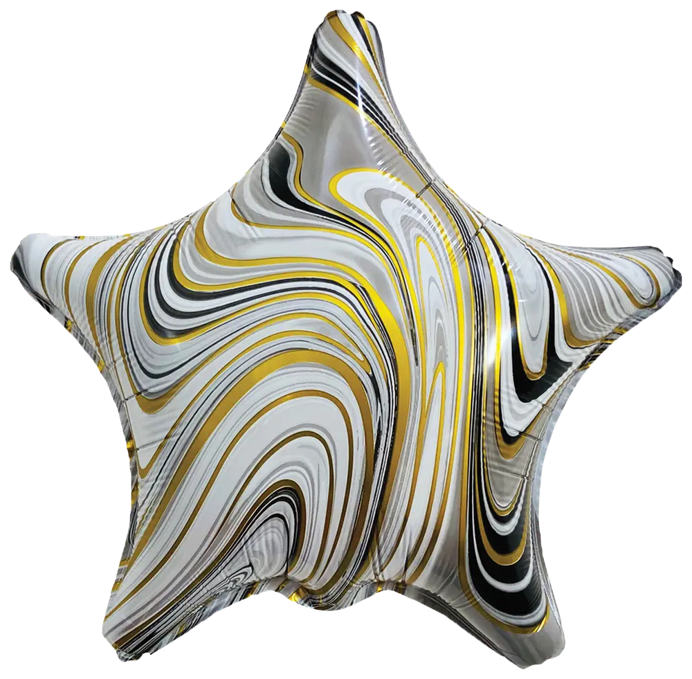 Folieballon 40 cm - Marmor stjerne