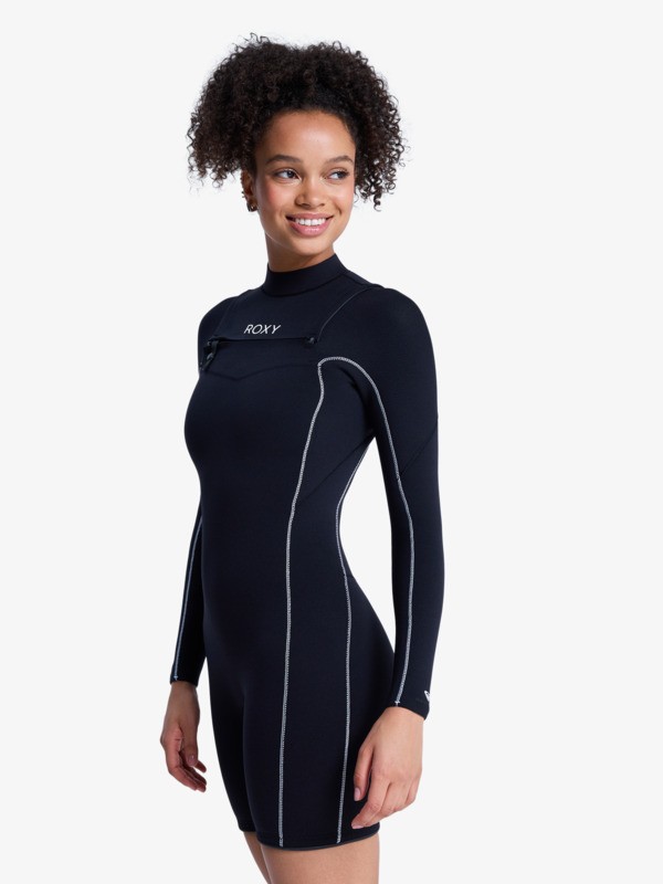 2/2mm Elite Xtra Stretch Springsuit manches longues front zip Noir Femme