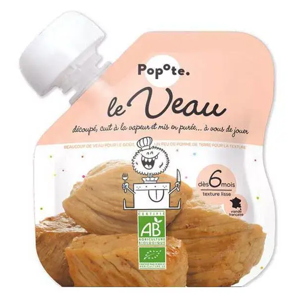 Popote Les Viandes Cabaça de Vitela +6m Bio 60g