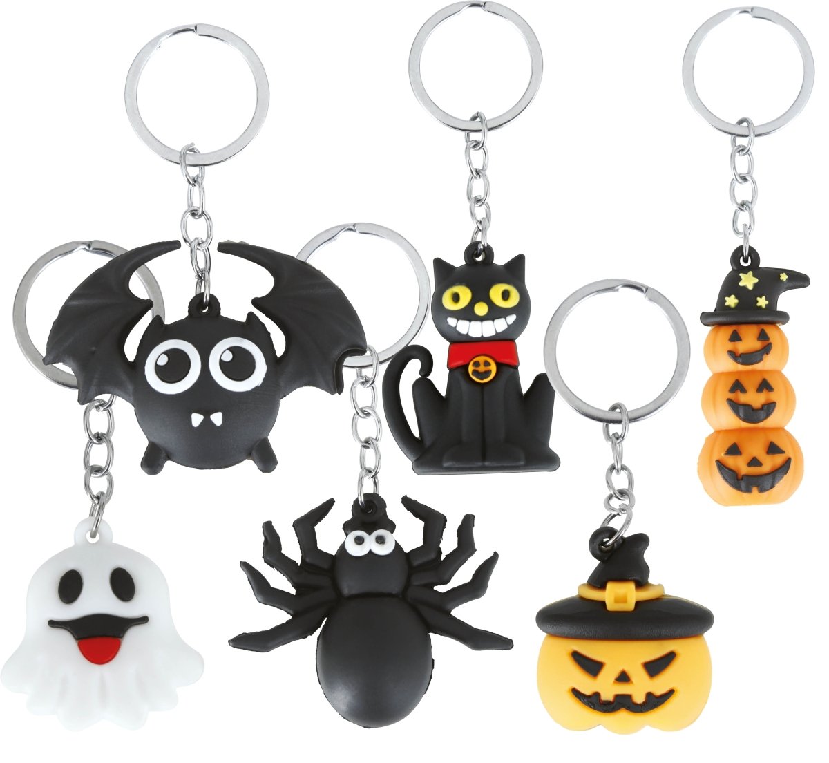 Halloween Uitdeelcadeautjes Sleutelhangers 4,5cm 6st