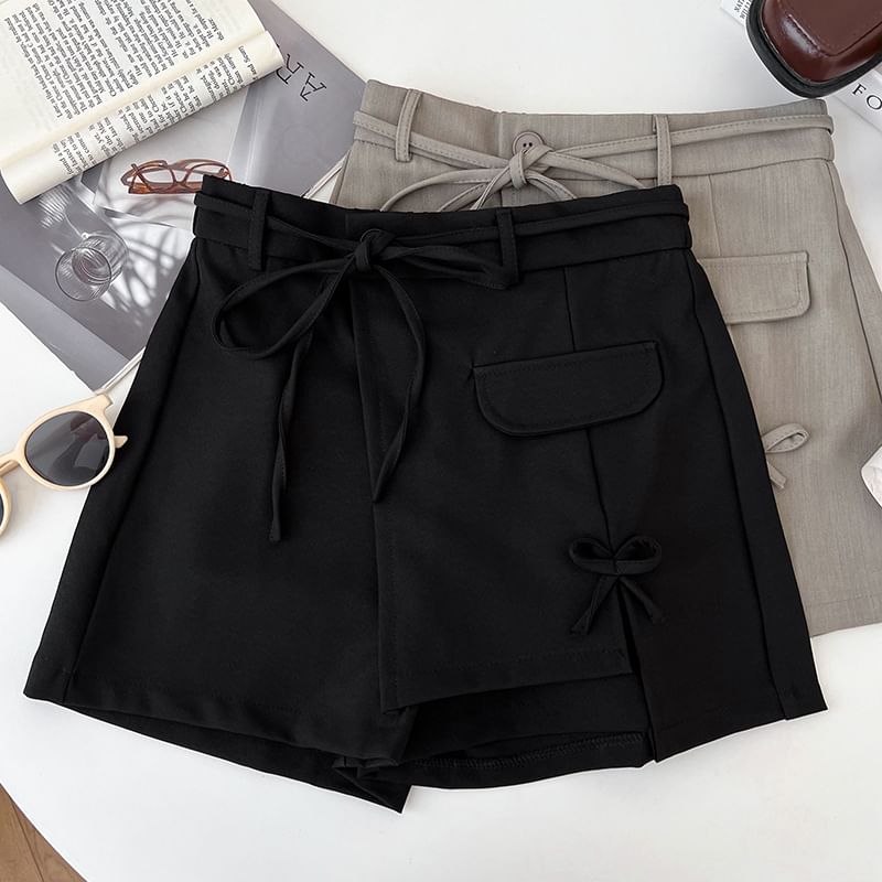 Babique - Hoge taille effen asymmetrische skort