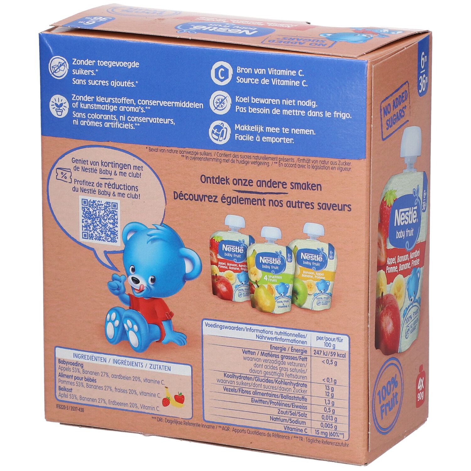 NESTLE Baby Fruit® Trinkflaschen Apfel-Banane-Erdbeere