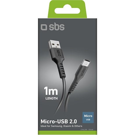SBS lightning kabel 1 meter - sort
