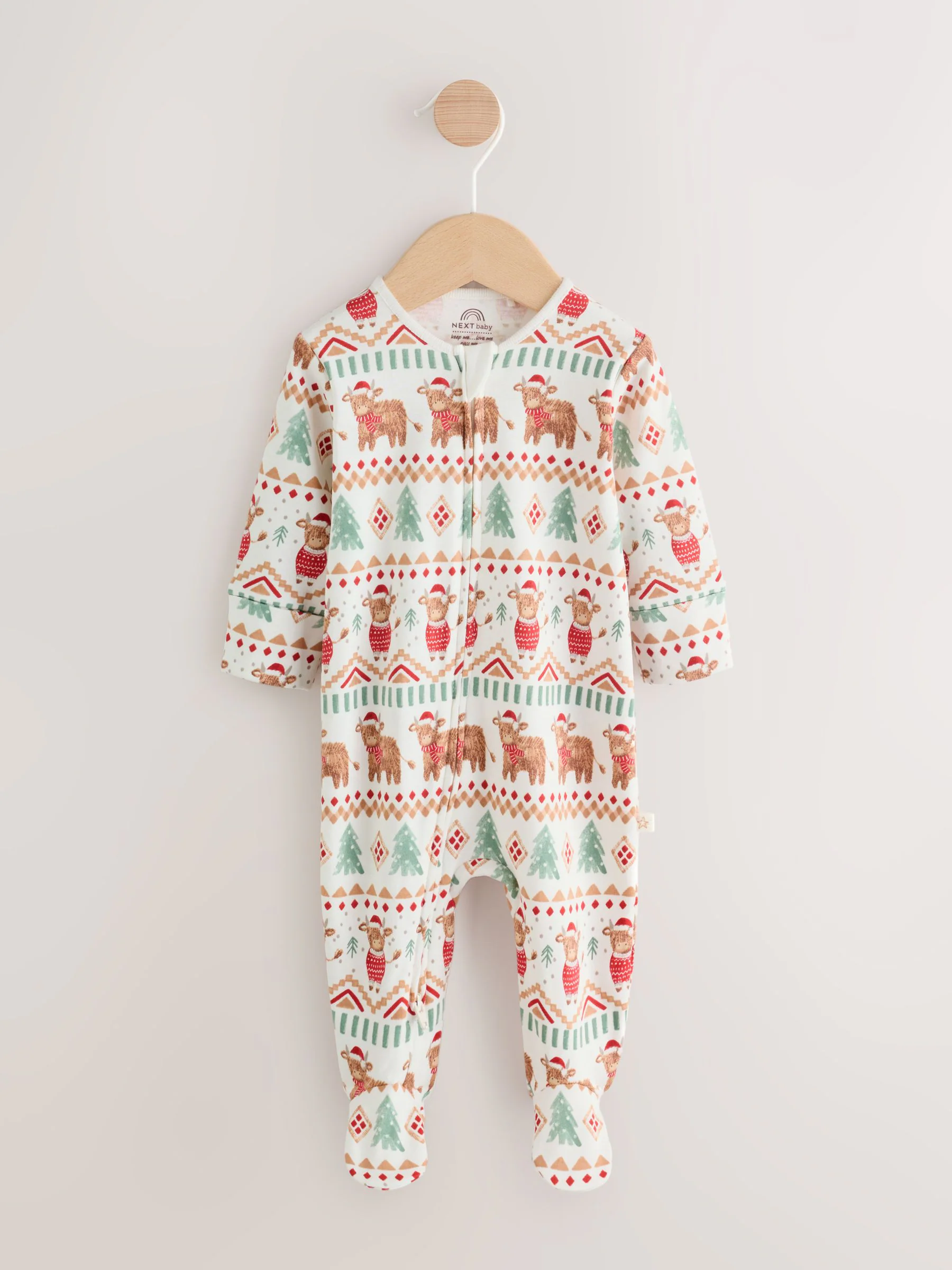 Ecru - Baby kerst Hamish-slaappak (0mnd -3jr)