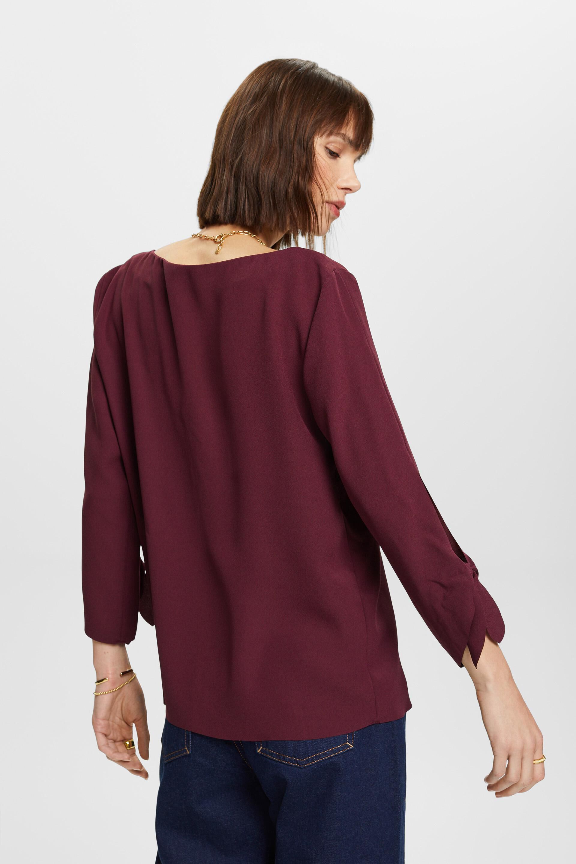 Blouse stretch à bords bruts