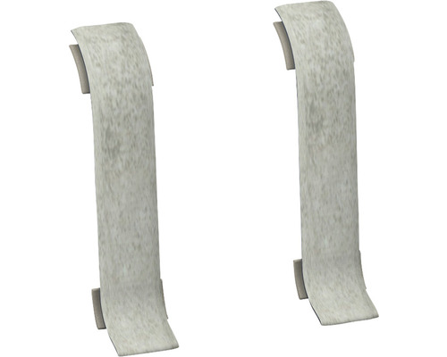 Verbindingsstukken voor het vastklemmen van plinten, steengrijs, 50 x 22 mm, 2 stuks