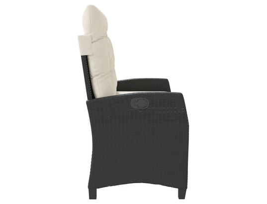 VIDAXL - Banc de jardin Banc inclinable de jardin avec coussins noir résine tressée