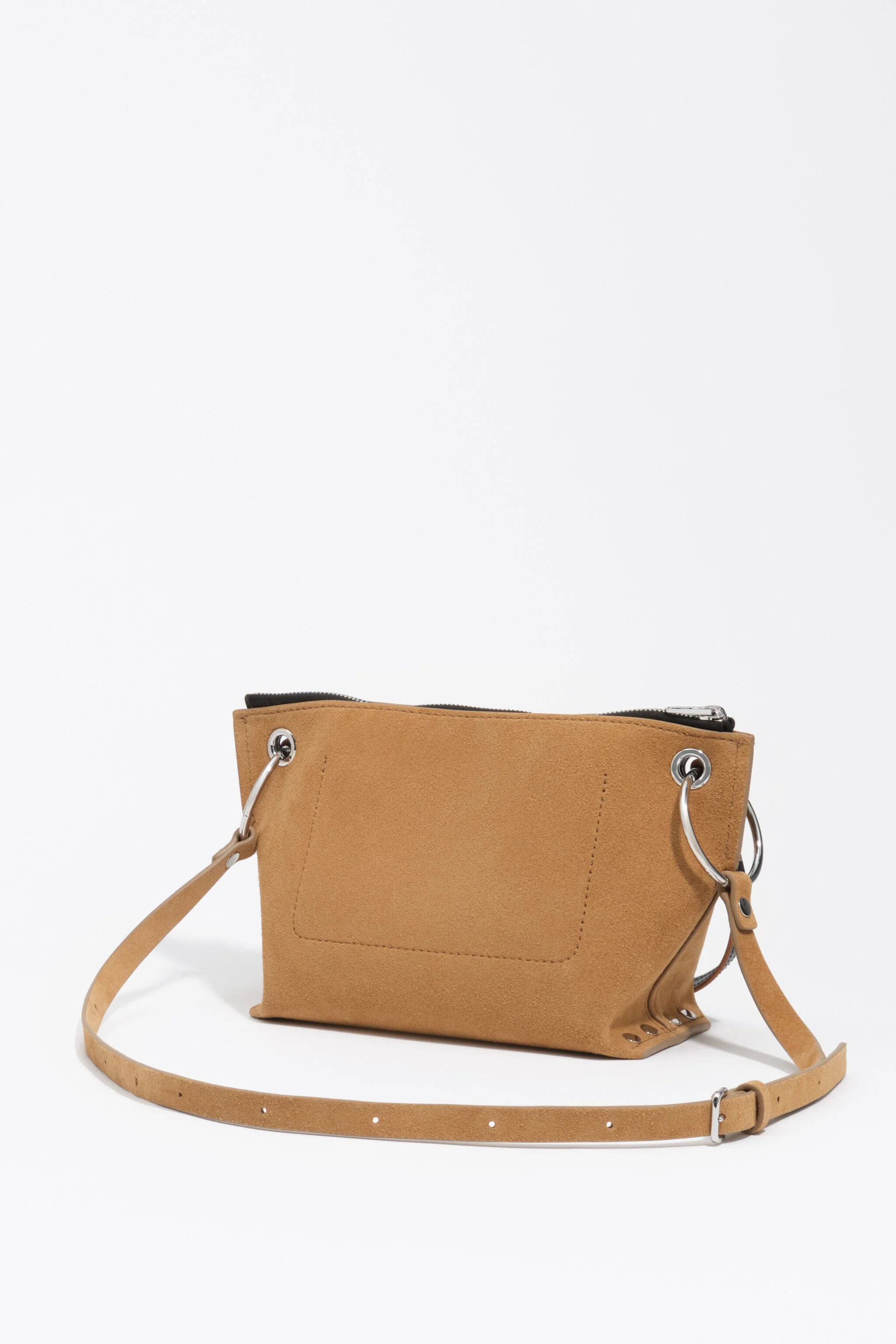 Bolsa Trapecio média em camurça natural