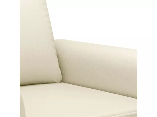 Ensemble de canapés 3 pcs avec coussins Crème Similicuir