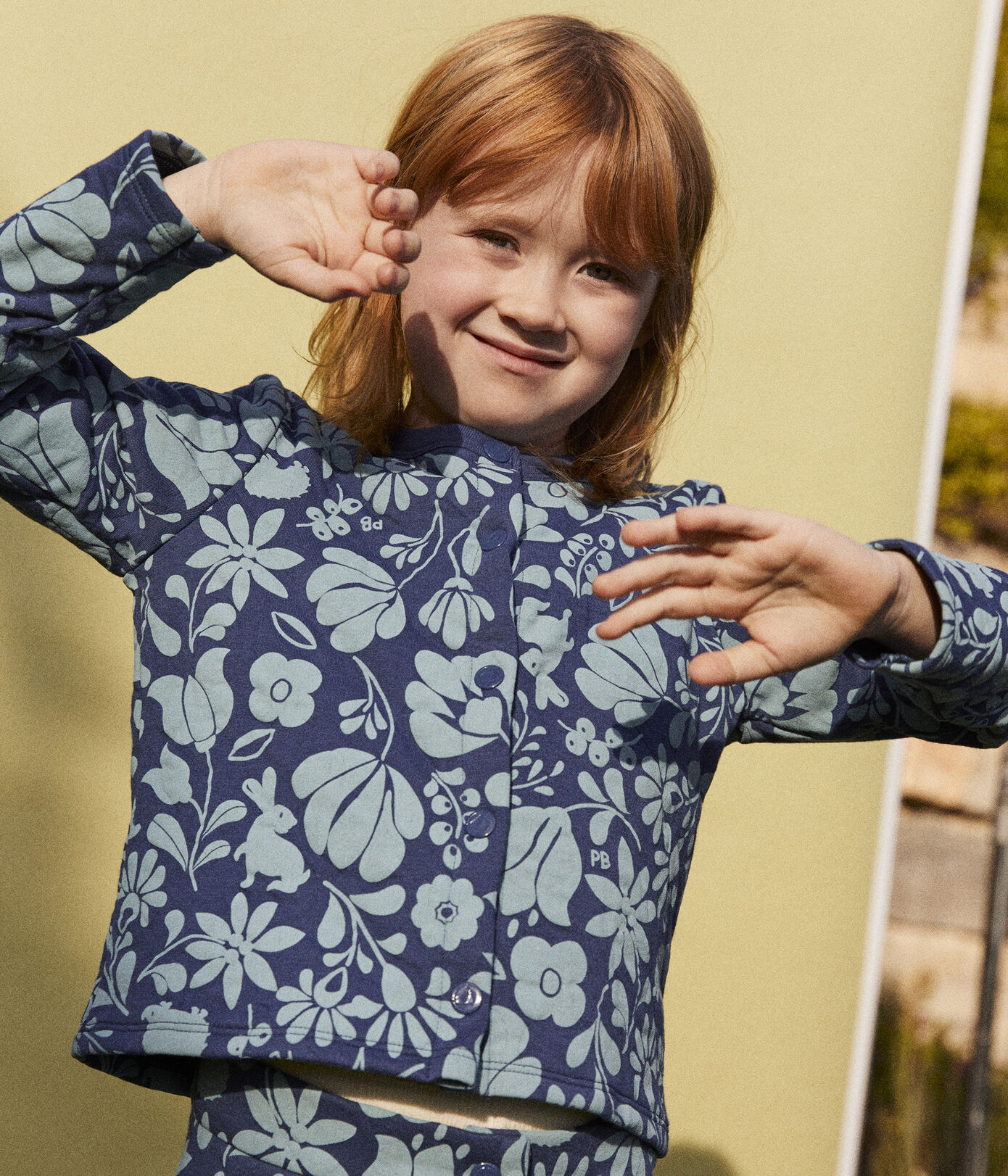 Cardigan imprimé en tubique matelassé enfant fille
