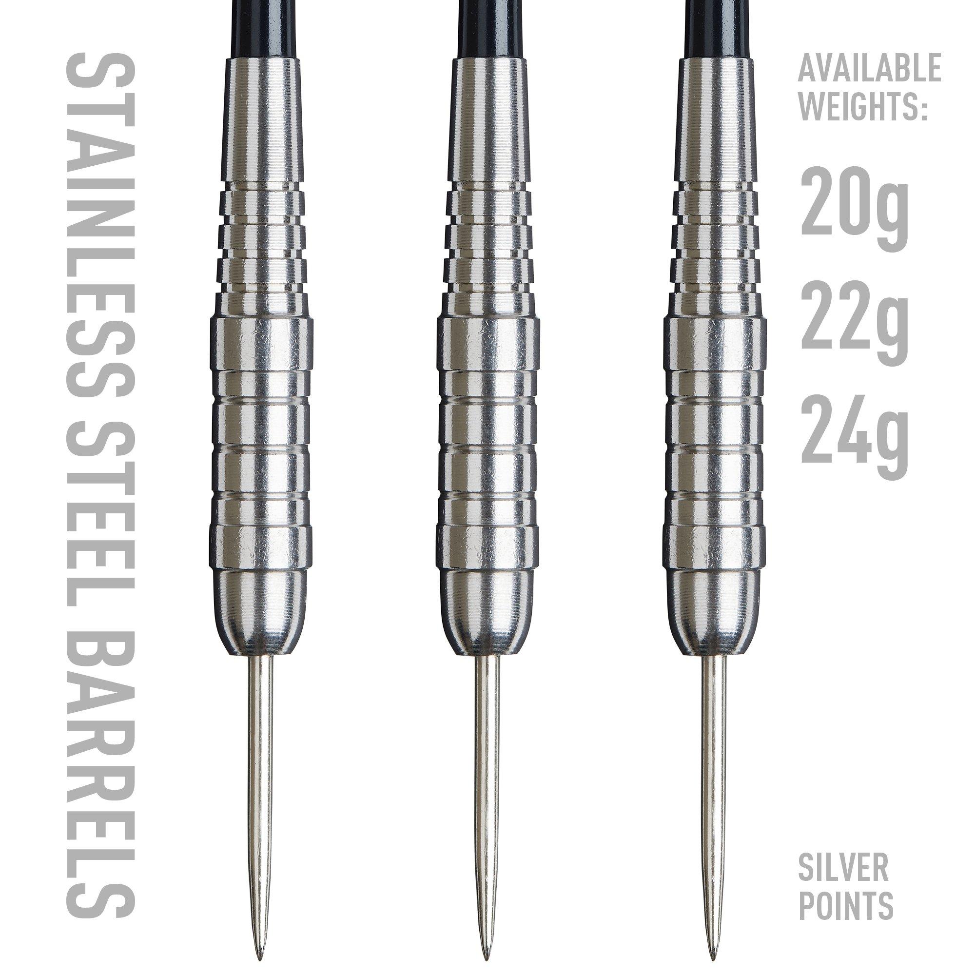 Unicorn Darts Steel Tip Darts Set | Level 3 | Ross 'Smudger' Smith | Natural Stainless Steel Barrels