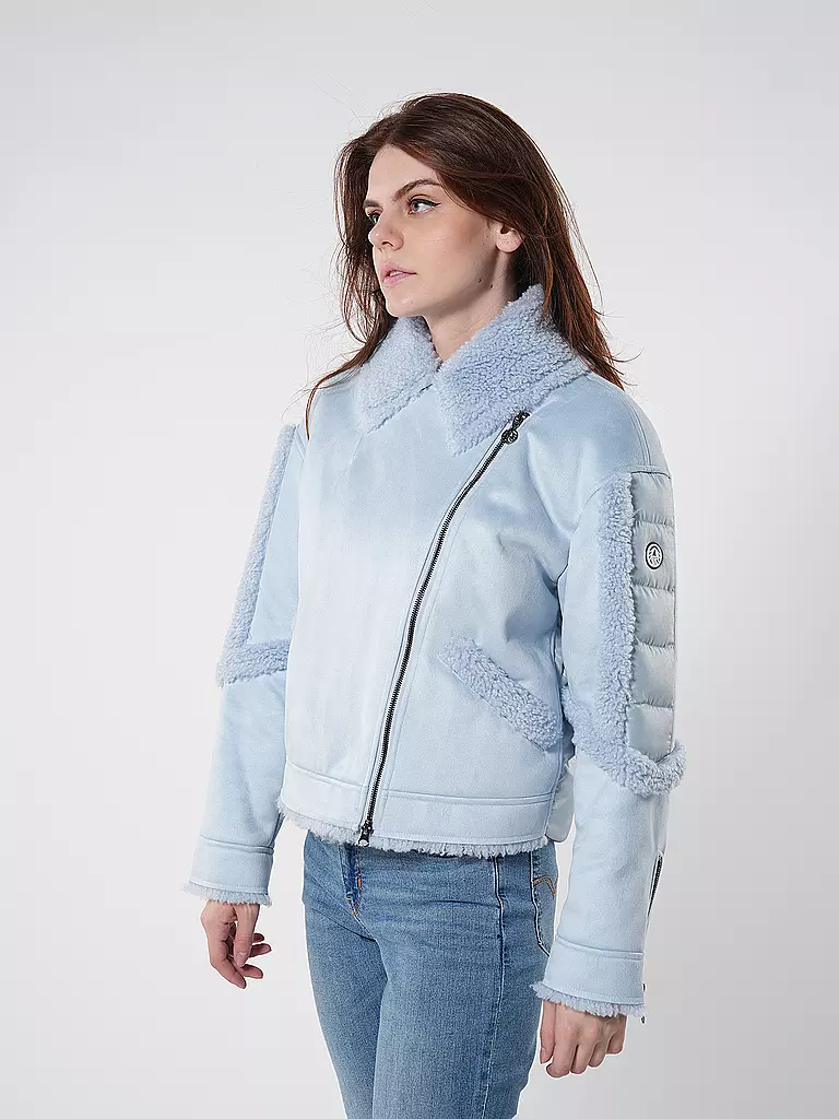 SPORTALM Jacke in Felloptik hellblau