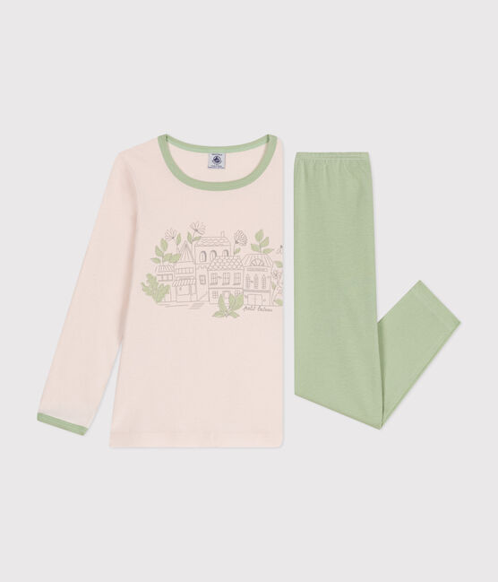 Pyjama manches longues fille en coton