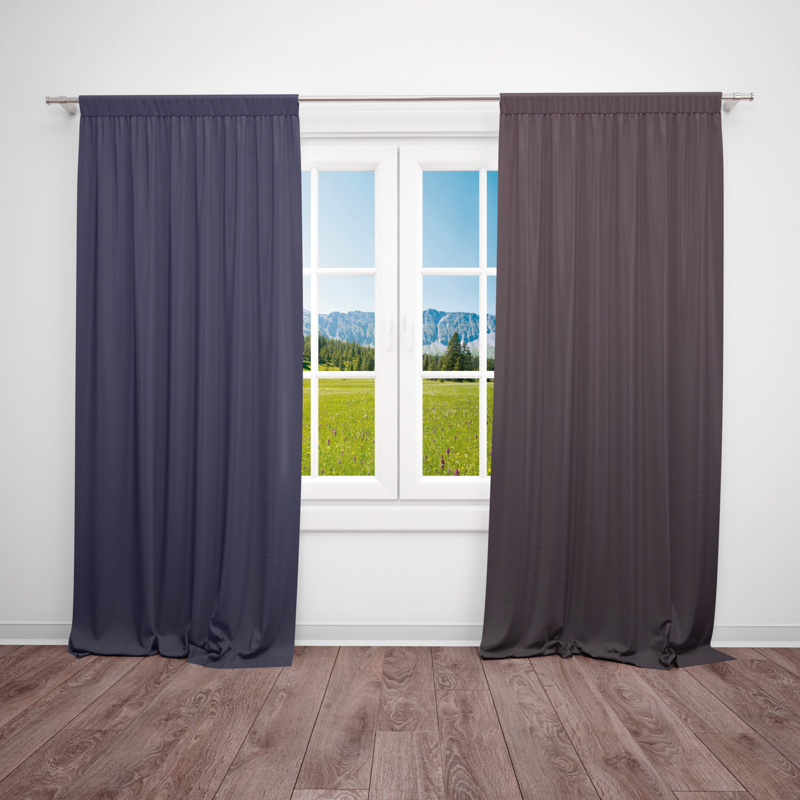 Fertigvorhang Dimout 135 x 245 cm mit Universalband anthrazit